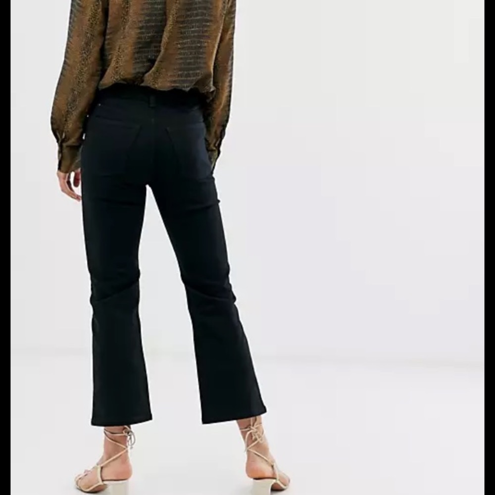 Other Stories cropped flare jeans in black